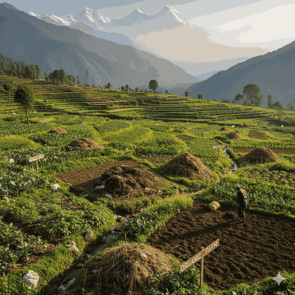 Lush organic farm